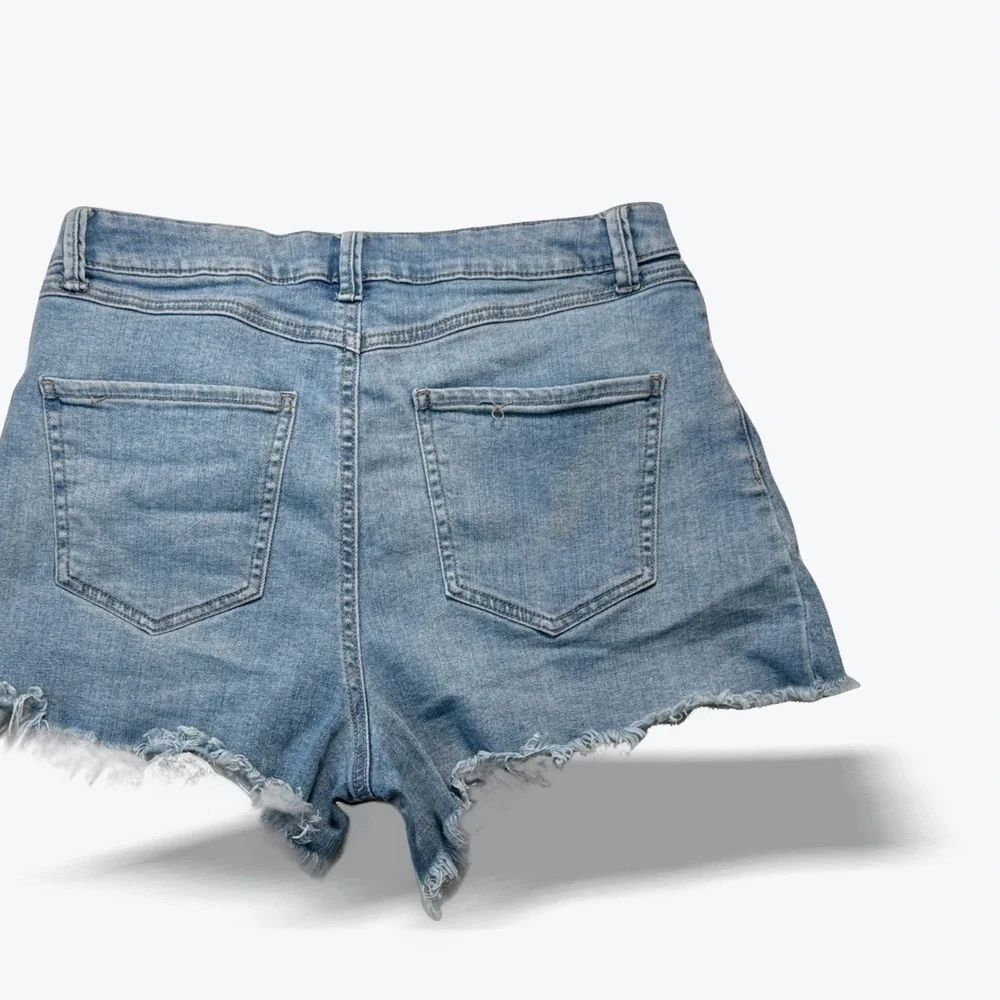 Rewash Denim Shorts Distressed Light Wash Blue High Rise Size 9 29